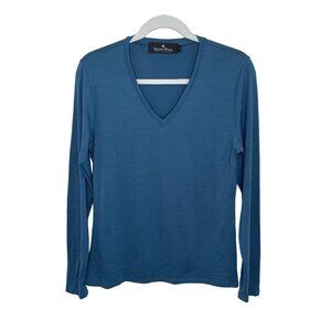 Snowy Peak New Zealand Teal Blue Base Layer Top, 12